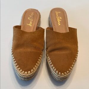 Sam Edelman Brown Suede Espadrille Slides, size 7.5